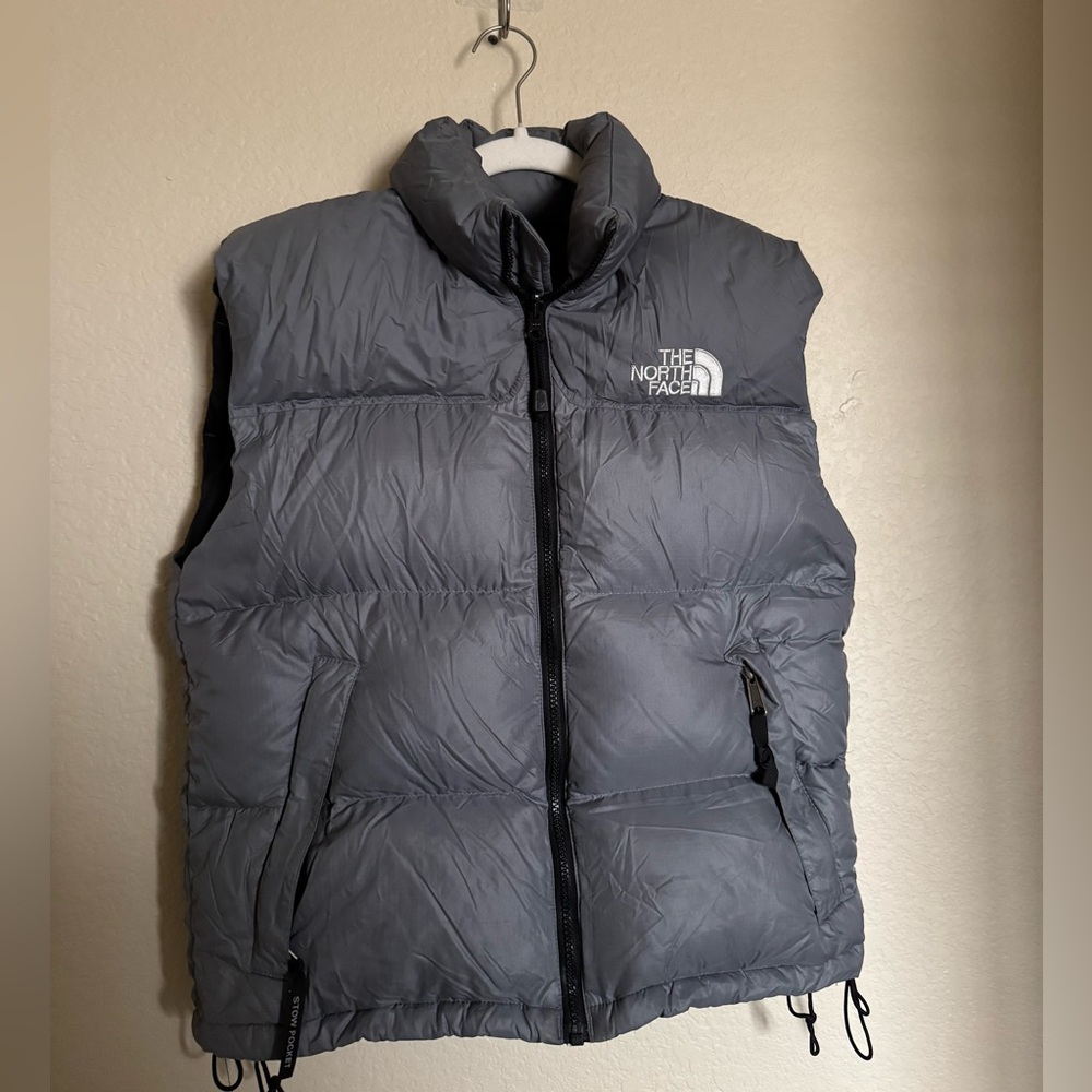 Vintage Y2K The‎ North Face Nuptse Retro Goose Down Puffer Vest S S Silver grey